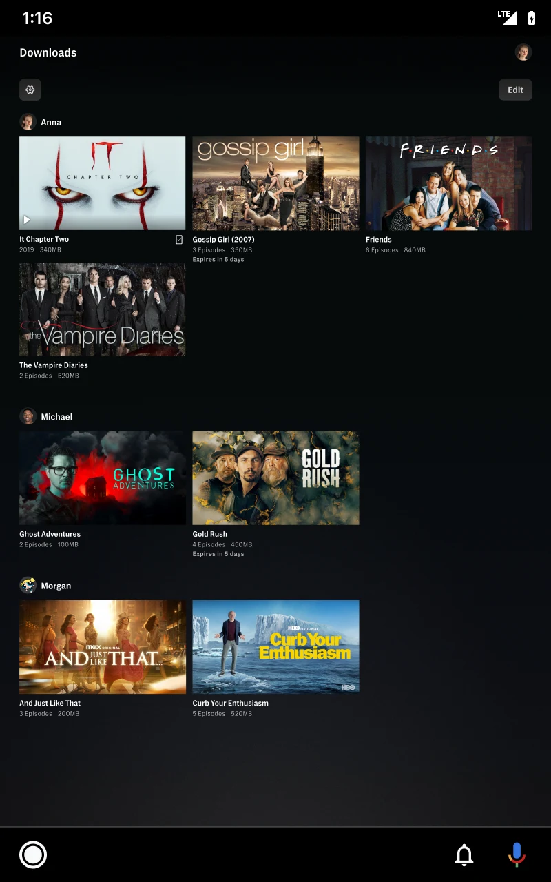 Pantalla de la app GGTV
